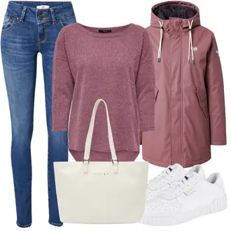 Outfit mit Dunkelrot/Rosa/Lila/Bordeaux 3/4 Bluse/Klassische Tunika/Elegante Tunika/ausgefallene tunika/Festliche Tunika/Lederjacke/Tuniken-Shirt/Bluse Große Größe/Tunika Only "Freizeit Outfit"