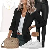 Schwarze Große Klassische Blazer Outfits image