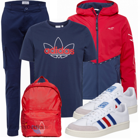 Rot/Weiß Tasche Rucksack Adidas Originals kombinieren
