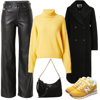Outfit mit Schwarz Lederhose Karl Kani "Cooles Alltagsoutfit"
