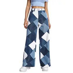 Damen Lässige Jeans mit Taschendruck und Reißverschluss lockere Jeanshose, Freizeit Jeans mit hoher Taille Jeans mit geradem Bein Oversize Schlauchjeans mit weitem Bein und schmaler Passform hosen