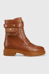 Usnjeni nizki kornji Lauren Ralph Lauren Cammie enski, rjava barva, 802916475002