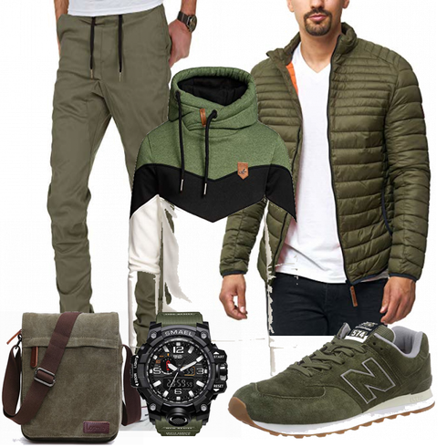 Blau/Grün Jacke Winter Parka Indicode Jeans kombinieren