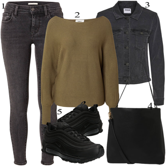 apranga su Tamsiai Pilka/Pilka/Šviesiai Pilka/Haki Jeggings/Kelnė su Skeltuku/Aptempta kelnė/Leggings Džinsai Antblauzdžiai levi's ® "Ľahký Outfit"