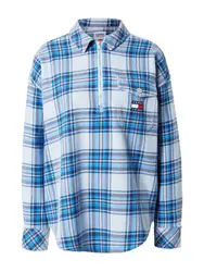 Tommy Jeans Bluse nachtblau / himmelblau / hellblau