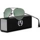VVA Sonnenbrille Herren Pilotenbrille Polarisiert Pilotenbrille Polarisierte Sonnenbrille Herren Pilot Unisex UV400 Schutz durch V101(Grün/Gun)