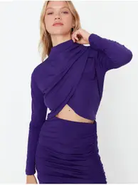 Fialov dmsk top s dlouhm rukvem - Dmsk