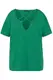 Ulla Popken Damen T-shirt,bänderdetail Am Ausschnitt,oversized T Shirt, Smaragdgrün, 50-52 EU