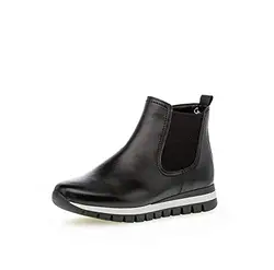 Gabor Damen Chelsea Boots, Frauen Stiefeletten,Wechselfußbett,Komfortable Mehrweite (H),Kurzstiefel,schwarz (Micro),37.5 EU / 4.5 UK