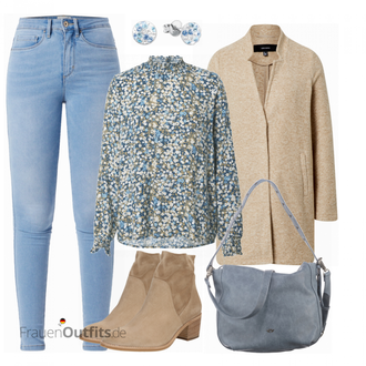 Outfit mit Braun Leder Stiefelette/Klassische Stiefelette Paul Green "Schönes Freizeit Outfit"