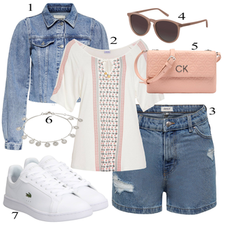 tenues avec Bleu clair/Bleu Chemisier Grande Taille/Blouse et Tunique/Veste en Jean/Veste Courte/Veste Courte/Veste Courte en Jean Only "tenues parfaite"