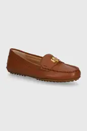 Usnjeni mokasini Lauren Ralph Lauren Barnsbury enski, rjava barva, 802942768002