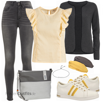 Outfit mit Grau Sneaker Geox "Farbliches Frühlings Outfit"