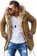 Rello & Reese Winter Parka mit Fell-Imitat Jacke Mantel MJ-7250 Braun, M