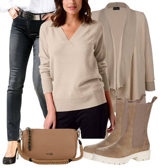 Winter Outfits Groß mit Beige "Auffälliger Look für den Winter"