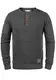 !Solid Terrance Herren Strickpullover Feinstrick Pullover Mit Rundhals Und Knopfleiste, Größe:M, Farbe:Dark Grey Melange (8288)