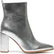 Smile Favorites Dames Enkellaarzen met Hak - Zilver - Imitatieleer - Maat 38 -