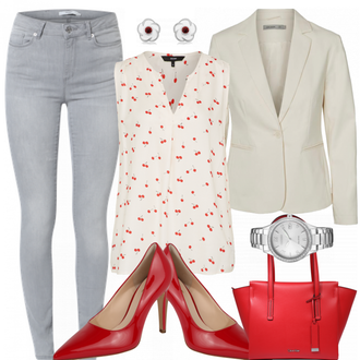 Outfit mit Rot High Heel Högl "CherryBoom"