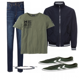 Outfit mit Blau Sneaker Hummel "Bonprix Look"