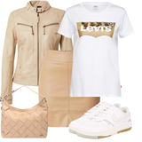 Skater Leder Rock Outfits image