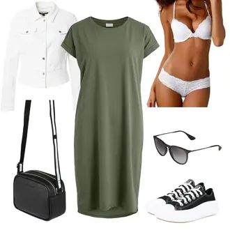Große Größen Outfit mit Weiß/Creme Shirtjacke/Jeansjacke/Frühlingsjacke/Kurze Jeansjacke/Crop Jacke/Sommerjacke/Kurzjacke/Bluse Große Größe Comma "Cooler Alltagslook"