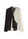 MANGO Bluse Bicolor creme / schwarz