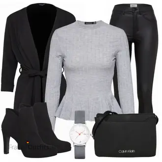 Winter Outfits mit Schwarz/Dunkelblau/Dunkelgrau Lederjacke/Blazerjacke/Blusenblazer/Boyfriend Blazer/Eleganter Blazer/Strick­blazer/Longblazer/Oversize Blazer/Kurzblazer/Sweatblazer/Lederjacke für Männer/Lederjacke Sisters Point "Tamaris"