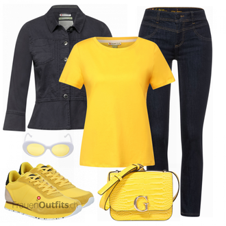 Outfit mit Gelb Schuh Sneaker WODEN "Schönes Frühlingsoutfit"