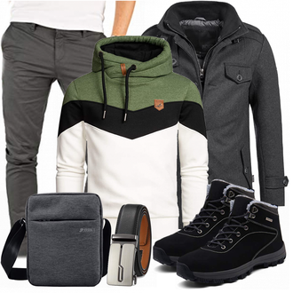 Outfit mit Blau Overall/Wintermantel/Winter Parka Indicode Jeans "Winter Outfit"