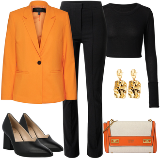 Winter Outfit mit Schwarz Bootcut Pant/Business Hose/Bügelfaltenhose/Anzughose/Flared Leggings/Schlaghose Leggings/Hose mit Schlitz/Skinny Hose/Slim Hose/Steghose/Stretchhose/Winterhose/Hose Große Größe rÆre by lorena rae "Elegantes Herbst Outfit"