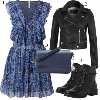 Vez Outfit sa Plava Ljetna Haljina Pepe Jeans "Jesenski Outfit"