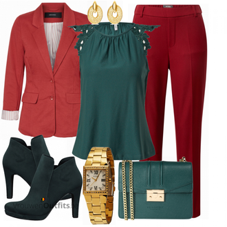 Outfit met rood Broek MOS MOSH "Stijlvolle kantoorlook"