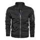 Herren Leichte-Dünne Bomberjacke-Klassische Stehkragen-Outdoor Jacke-Mantel - Sportjacke Reißverschluss Freizeit Lässige Winddichte Fliegerjacke Frühling Herbst Blouson Übergangsjacke Schwarz M