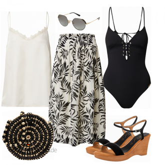 Outfit mit Orange High Heel UNISA "Leichtes Outfit"