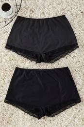Curve Black 2-Pack High Waist Laced Soft Comfort Plus Size Panties