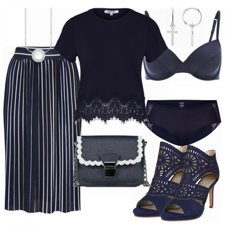 spitze Outfit mit Blau/Dunkelblau Sandalette/Schuh Ohne Schnürsenkel/SommerStiefelette/Sommer Schuh/Sandalen Mit Absatz/Eleganter Schuh Bullboxer "About You shirt"