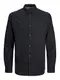 JACK&JONES Hemd Slim Fit Business Shirt Weiches Langarm Twill Oberteil aus Baumwolle JJEGINGHAM, Größe Hemd:M,Farben:Schwarz