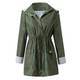 VEMOW Regenmäntel Damen Wasserdicht Windjacke Feste Regenjacke im Freien mit Kapuze Trenchcoats Plus Size Windproof Loose Coat (M, Grün)