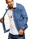 Rello & Reese Herren Jeansjacke mit Teddyfell Jacke M-4111 (Dunkelblau, M)