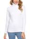 Akalnny Rollkragen Pullover Damen Elegant Lang Strickpullover Strickpulli Langarm Feinstrick mit Stehkragen für Winter(Weiß,M)