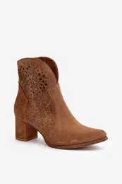 3166 Dmsk Prsvitn Kozaky Na Podpatku Zamszov Camel