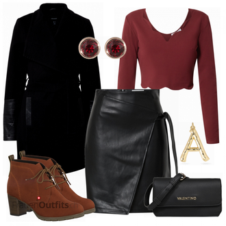 Outfit mit Rot Sweatshirt About You "Modischer Look für den Herbst"