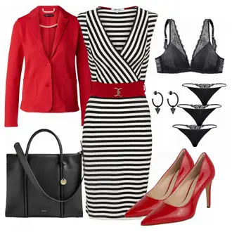 Outfit mit Rot High Heel Högl "elegant"