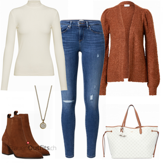 Outfit mit Rot Stiefel VERO MODA "Eleganter Freizeitlook"