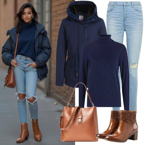 Hellblau Push up Jeans/Lederjacke/High Waist Jeans/Jeans mit Schlitz/Knöchelstiefel/Leder Schuhe Only kombinieren mit Braun Klassischer Stiefel/Cowboystiefel/Winter Stiefelette/Chelsea Boot/Western Stiefelette/Vintage Stiefelette/Lederjacke/Sommerstiefelette/Gefütterte Stiefelette TOMS