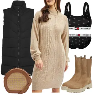 Outfit sa Crna/Srebro/Bež Gaćica & tanga/Futrola za Suknju/Bokserice/Set bokserica/Klasične gaćice Tommy Hilfiger "Jesenski outfiti"