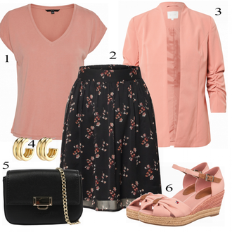 Šifón Outfit s Fialová/Růžová/Hnědá About You "Lehké jarní outfit"