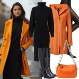Beige Lange Wintermäntel Outfits image