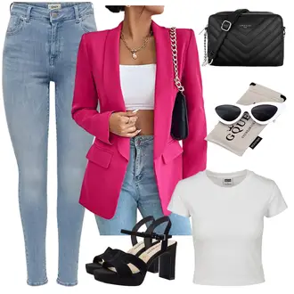Jeans Outfits mit Rosa Anzug BlusenBlazer/Oversize Blazer/Blazerjacke/Eleganter Blazer/Lederjacke für Männer/LongBlazer/Lässiger Blazer/KurzBlazer/Boyfriend Blazer HOTIAN "Stylishes Alltagsoutfit"