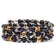 langani Damen Wickelarmband Madagaskar   Swarovski-Kristallen in Roségold und Schwarzem Tibetischem Achat   6 mm Perlen   Edelstahl Damen Armbänder Schwarz Weiß